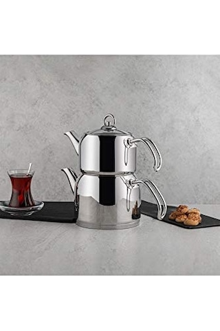 Modern Mini Küçük Boy 0.8-1.6 Lt. Paslanmaz Çelik Çaydanlık Takımı Genel