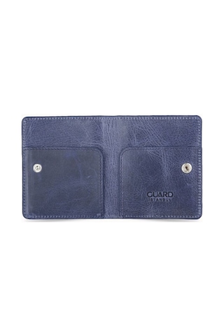 Guard Leather Guard Antik Lacivert Patlı Tasarım Deri Kartlık Çok Renkli