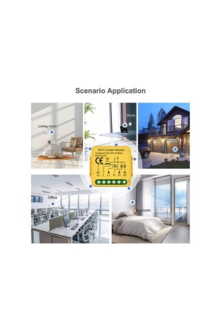 Kosona Tuya Wifi Perde Kontrol Modülü - Akıllı Uzak Kumanda, Zamanlama, Ses Kontrolü Alexa/google , Cihaz Paylaşımı - Ağ Geçidi Gerektirmez Tuya Wifi