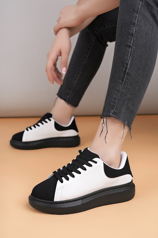 Luis A Costa Lc109 Beyaz Siyah Süet Siyah Taban Kadın Sneaker Renkli