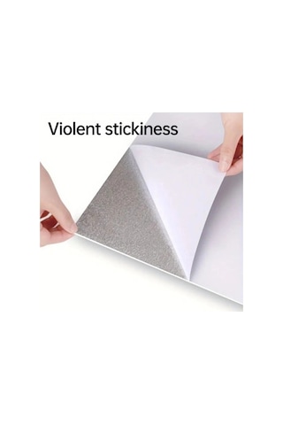 Zenviya21 Beyaz Mermer Desenli Alüminyum Plastik Duvar Sticker 30x30 Zenya785 Renkli