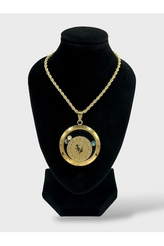 Arnes Jewelry Çelik Yarım Altın Takılabilir Nazar Boncuklu Kolye Ar606nes Gold
