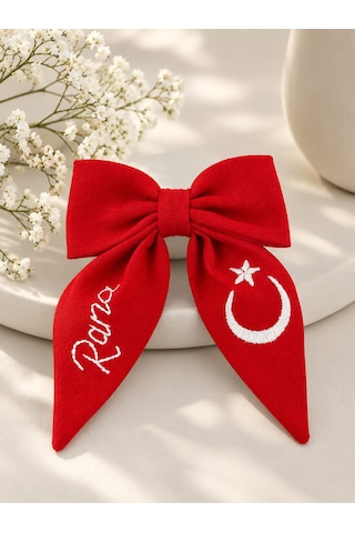 Puncho Nakışlı Fiyonk Toka Kırmızı