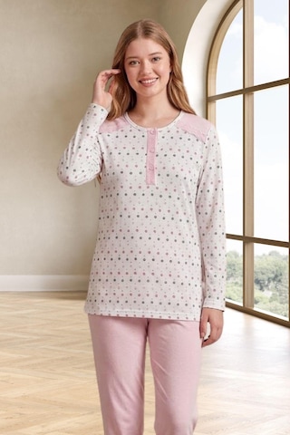 Mecit Pijama Mecit 6355 Pembe Büyük Beden Kadın Pijama Takımı