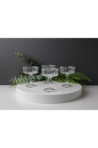 Elta Collection Titanyum Cam Lokumluk Kahve Yanı Sunumluk, Şekerlik, Reçellik, Tatlı Sunum Kasesi 6 Lı Set Beyaz
