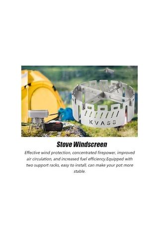 Pazly Kamp Ocağı Ön Camı - Paslanmaz Çelik Brülör Camı + Saklama Çantası Gümüş