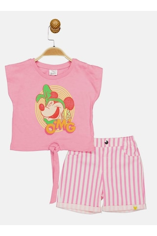Minnie Mouse Fuşya Kız Çocuk Bluz Şort Alt Üst Takım Mn17465 Fuşya