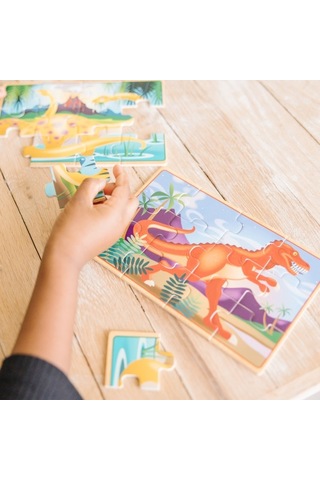 Melissa And Doug Ahşap 12X4 Yapboz Seti Dinozorlar