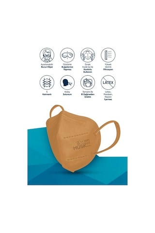 Musk Ffp2 Maske Taba Renk 10 Adet