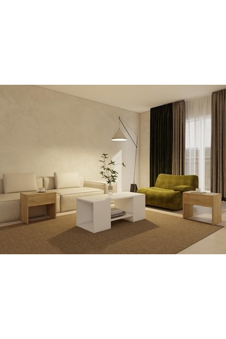 Lupo Orta Sehpa Lefkasmeşe-beyaz Meşe