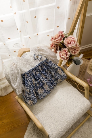 Çiçekli Kız Bebek Çocuk Bayramlık Elbise 001