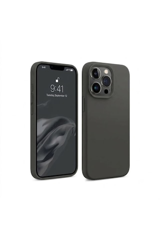 Bix İphone 15 Pro Max Silikon Kılıf Magsafe Uyumlu Güçlü Koruma Darbe Emici Kömür Grisi
