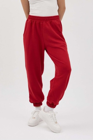 Buly Cozy Beli Lastikli Jogger Eşofman Altı Kırmızı