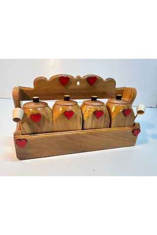 Ceren Wooden Doğal Ahşap Set Baharatlık