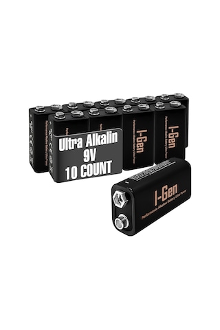 I-gen 6lr61 Ultra Alkalin 9 Volt Pil 9v Kare Pil 10'lu Paket