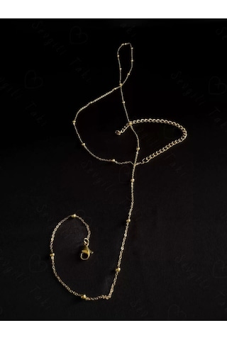 80cm Gold Zincirli Çelik Bel Takısı Harmony Serisi Gold
