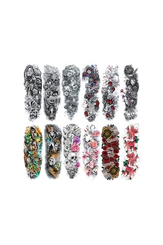 Youtek "su Kolay Geçici Dövme - Tam Kol Kılıfı Etkili, 40 Çeşit Desen, Su Geçirmez"