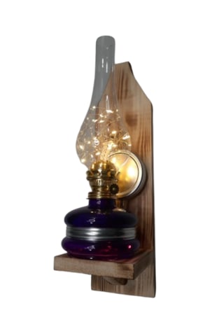 Nostajik Peri Ledli Gaz Lambası Aplik Mor