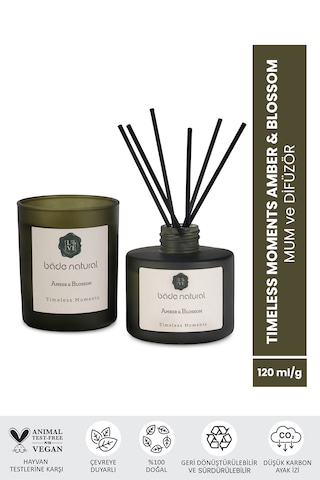 Timeless Moments Amber & Blossom Soya Mumu Ve Çubuklu Oda Kokusu