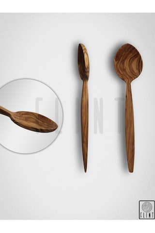 Zeytin Ağacı Ahşap Kaşık El Yapımı 27 cm Mutfak Yemek ve Servis Kaşığı