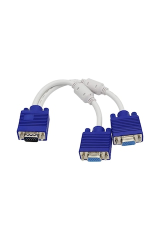 Vga Splitter Kablosu Vga Y Kablosu 1 Erkek - 2 Dişi Vga - Çift