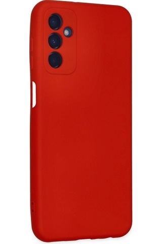Samsung Galaxy M23 Kılıf Nano İçi Kadife Silikon - Kırmızı Düz Renkli