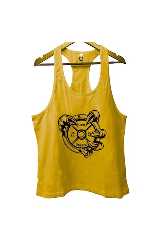 Top Glory Claw Sarı Gym Fitness Tank Top Sporcu Atleti