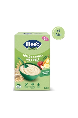 Hero Baby Sütlü 8 Tahıllı Meyveli 200g X4
