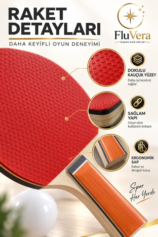 Masa Tenisi Raket Seti 2 Raket 3 Top Pinpon Raket Takımı Masa Tenisi Seti