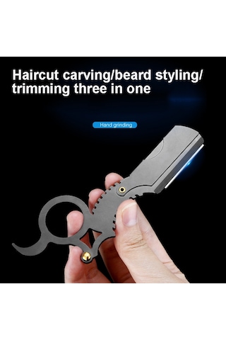 Sones Manuel Erkek Paslanmaz Çelik Halka Tıraş Bıçağı Bıçaksız Siyah