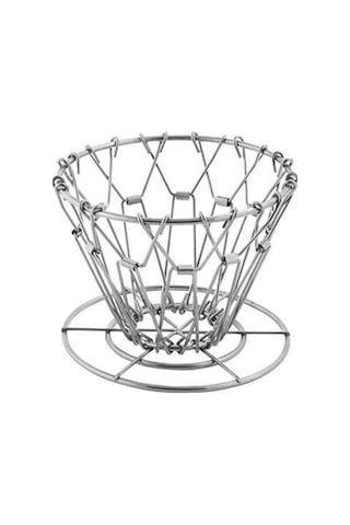 Xiyyadms Paslanmaz Çelik Kahve Filtre Tutucu - Gümüş Renk, 10x7cm Boyut, Katlanabilir Tasarım Gümüş