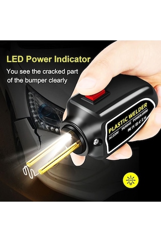 Trendooze 100w Plastik Kaynakçı, Sıcak Zımba Makinesi Araba Tampon Tamir Takımı, Pense, Bıçak, 200 Adet Flatouter İt