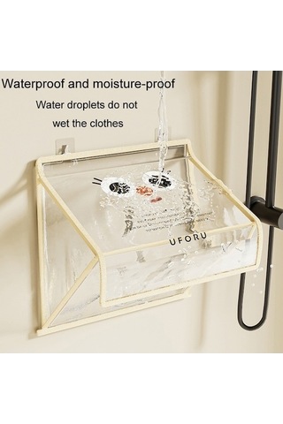 Tongxida Moda Bosphorus Şeffaf Giysi Çantası, Büyük Askılı Banyo Çorap Saklama, Katlanabilir Kapaklı, Siyah Renk, Daha Pratik Diğer