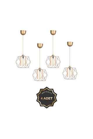 Trend Kitchen 4 Adet Trend Küp Eskitme Sarkıt Avize Gold Trend Kitchen 4 Adet Trend Küp Eskitme Sarkıt Avize Gold