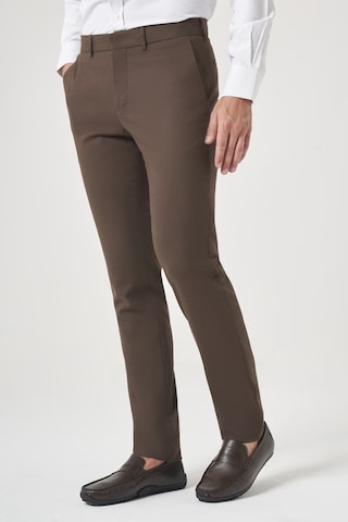 İmza Kahverengi Yan Cep Slim Fit Esnek Chino Pantolon 1003260154 Koyu Kahverengi