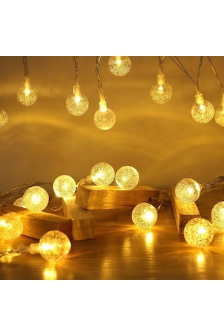 Crystal Warm Led Light Ball Gün Işığı Kristal Top Led Işık Yılbaşı Ağacı Işığı Sarı Noel Işığı 220 V Gün Işığı