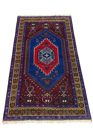 El Dokuma Sıfır Büyük Yahyalı Halısı 130x225 Kök Boya Yün Halı Lacivert