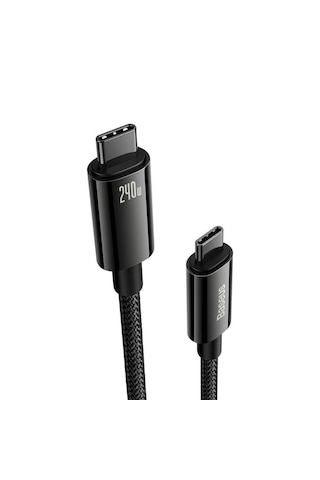Baseus Tungsten Gold Hızlı Şarj Data Kablosu Type-c 240w 1m Siyah