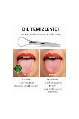 Mucit Home Dil Temizleyici Gümüş Ağız Bakım Dil Plak Temizleme Dil Sıyırıcı