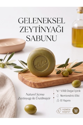 Geleneksel Zeytinyağı Sabunu 1 Adet Defne - Zeytinyağı
