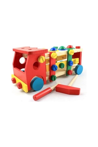 Montessori Ahşap Sök Tak - Çak Çak Kamyon Eğitici Oyuncak
