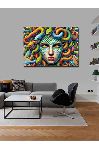 Kanvas Tablo Mitolojik Medusa Portresi