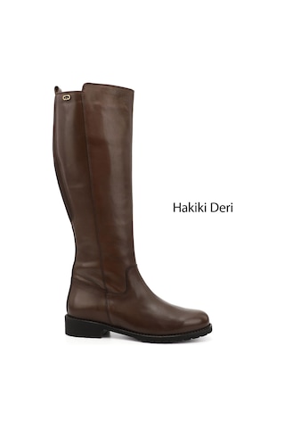 Gönderir Kadın Kahve Antik Fermuarlı Kauçuk Taban Hakiki Deri Çizme Gkzc13444551 Kahverengi