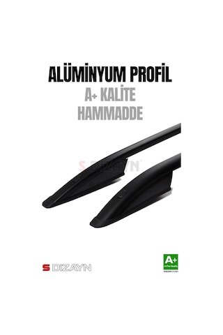 S-dizayn Peugeot Partner 3 Kısa Şase Aluminyum Siyah Tavan Çıtası 2019 Üzeri A+ Kalite