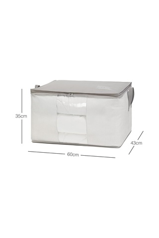 Ayrex Ocean Home Textile Büyük Boy Pvc Pencereli Gri Çizgili Stuff & Things Hurç 60 X 43 X 35 Cm Genel