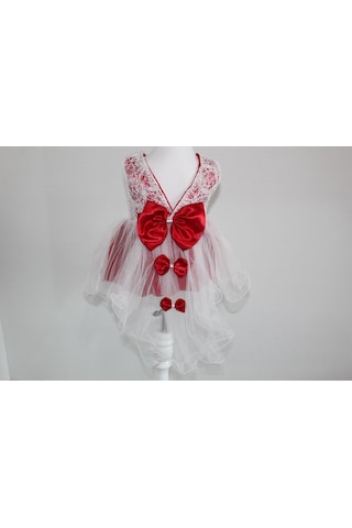 Petite Ponpon Baby Ponpon Baby 0-6 Ay Kız Bebek Mevlüt Takım Beyaz - Kırmızı