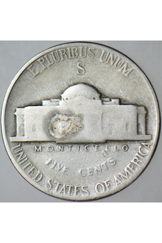 Amerika 5 Cent 1944 S Gümüş. Jefferson Nıckel. İkinci Dünya Savaşı Dönemi.
