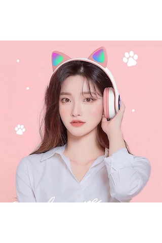 STN-28 Parlayan Kedi Kulak Katlanabilir Kablosuz Kulaklık