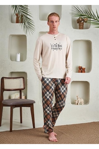 Relax Mode Erkek Patlı Pijama Takım - 10800 Siyah Ekose