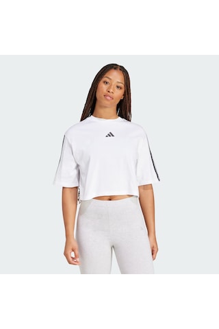 Adidas Essentials 3-stripes Cotton Loose Kadın T-shirt Jd4999 Beyaz